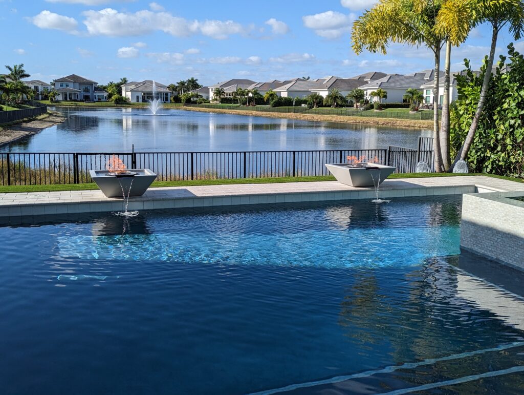 Pool renovation with new waterline tile